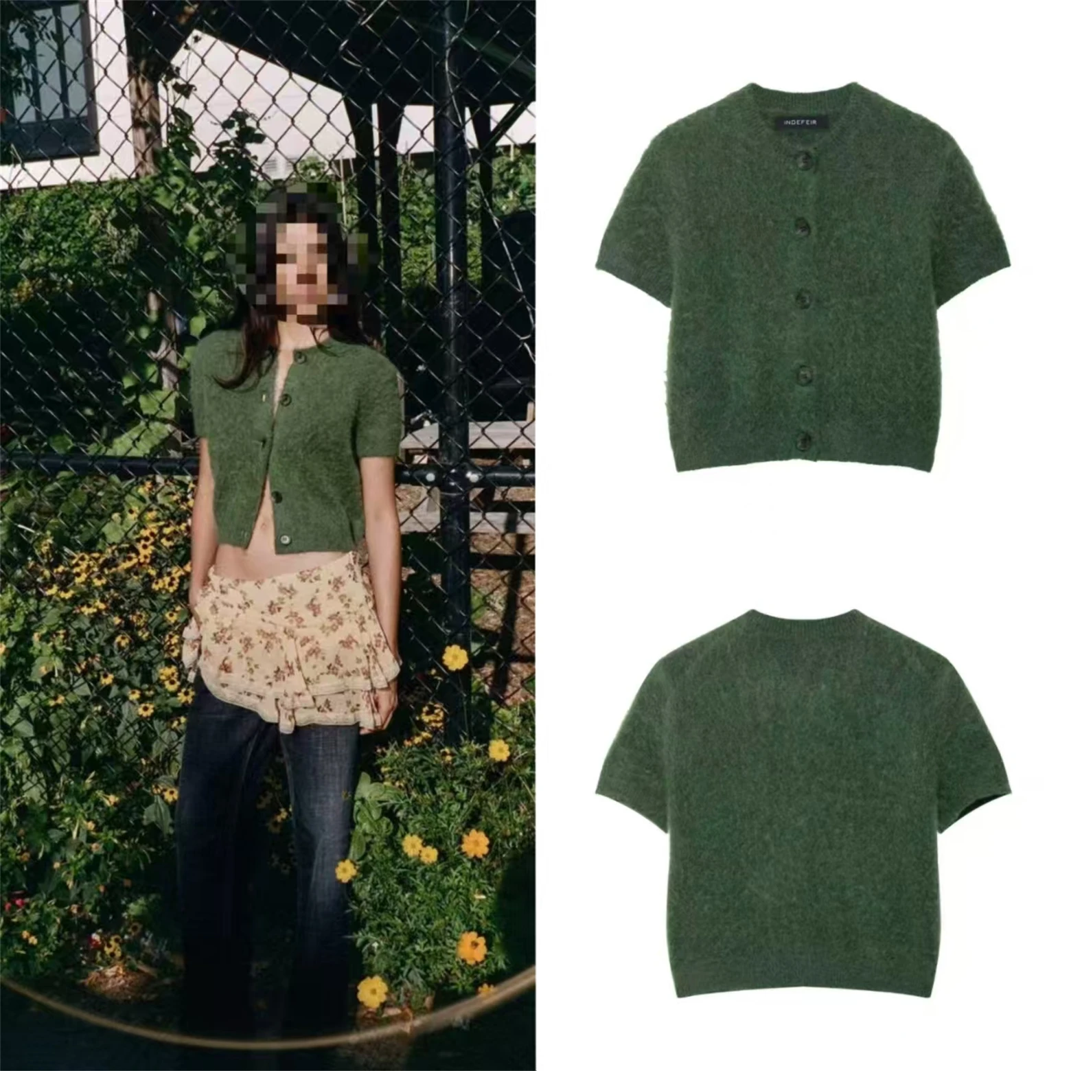 

Новый женский вязаный свитер, куртка с темным узором, вязаный кардиган с короткими рукавами, однобортный дизайн, верхний слой с нишей