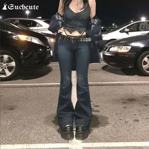 Solche Köche y2k breite Frauen Vintage Hosen 90er Jahre niedriger Taille Ästhetische Jeans Straßenladung Hohen High Fashion Korean 2024 Neu 10 Hauptpantsosen -Büro niedriger Taille - №3