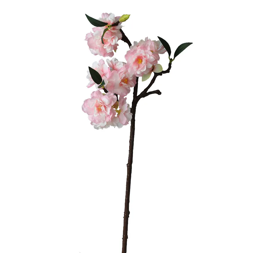 Artificial flower silk cherry blossom false flower small branch cherry blossom, short branch double petal cherry