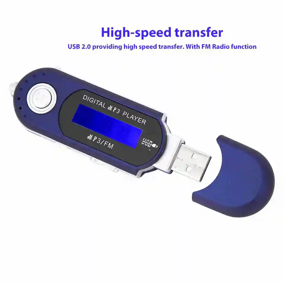USB MP3プレーヤー,LCD画面,音声メモリカード,黒,青,白のポータブル