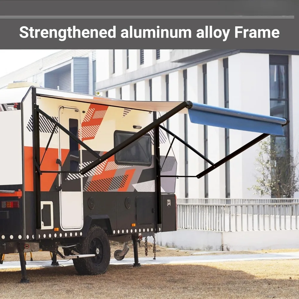 Tenda RV Bermotor Kit Lengkap Tenda Kemping Listrik Dapat Ditarik untuk RV, Trailer, Roda 5, Tenda Trailer RV Motohome