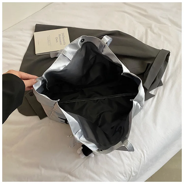 كارتون كيتي حمل حقيبة لطيف سعة كبيرة حقيبة الطالب على ظهره خمر حقائب السفر الفضية أكياس التسوق #2