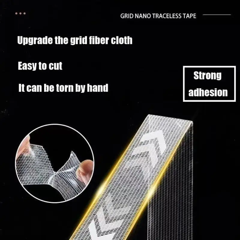 1m Enhanced Nano Tape Transparent Super Strong Reusable Multi Functional Tape Wall Mount Item Organize