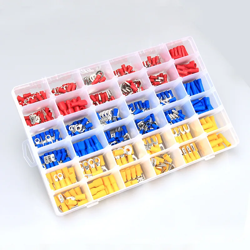 Waterproof Fast Wiring Copper Crimp Terminals Set 540Pcs Color Coded RV SV FDD MDD FDFD MPD FRD BV PBDD Storage Box