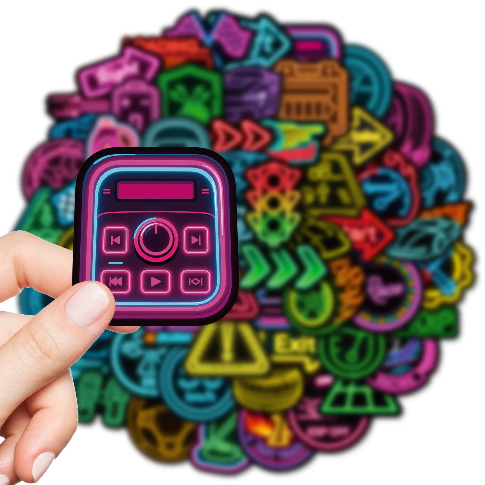 10/56PCS Cool Cartoon Animated Neon Racing Graffiti Stickers for Water Cup Phone Computer Notebook Stationery Luggage ﻿