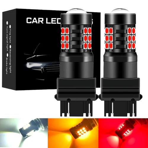 Bombilla LED de señal automática, lámpara T25 3157 P27/7W P27W 3156 3057 3457 4157 T20 7440 7443 W21W WY21W W21/5W 1156 1157 T15, 3030 DRL, 2 uds.