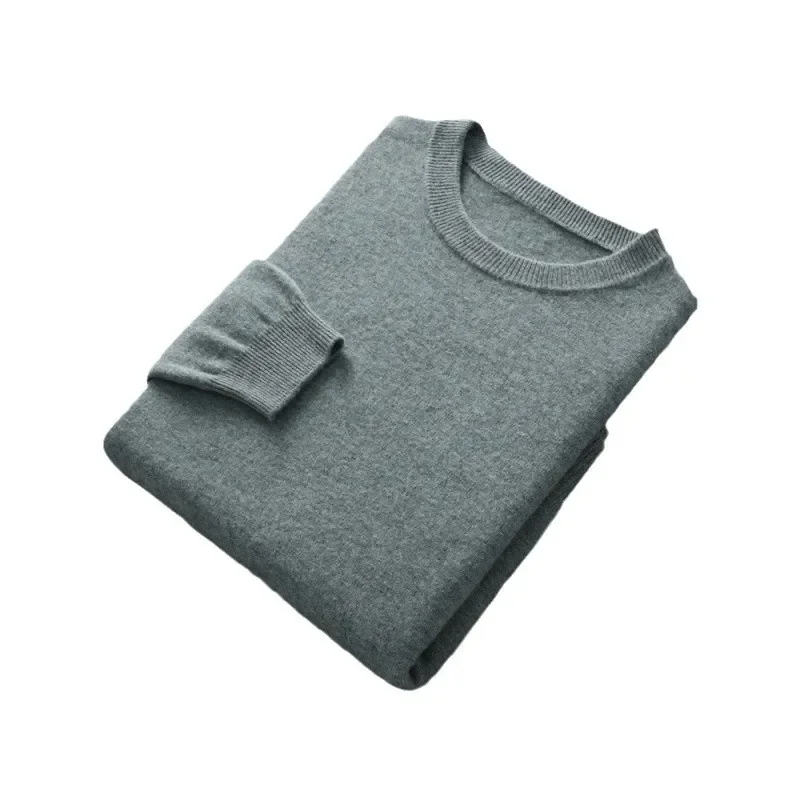 Spring Autumn 100% Wool Pullover Sweater Men O-neck Long-sleeve Cashmere Knitwear Female Clothing Mens Clothing