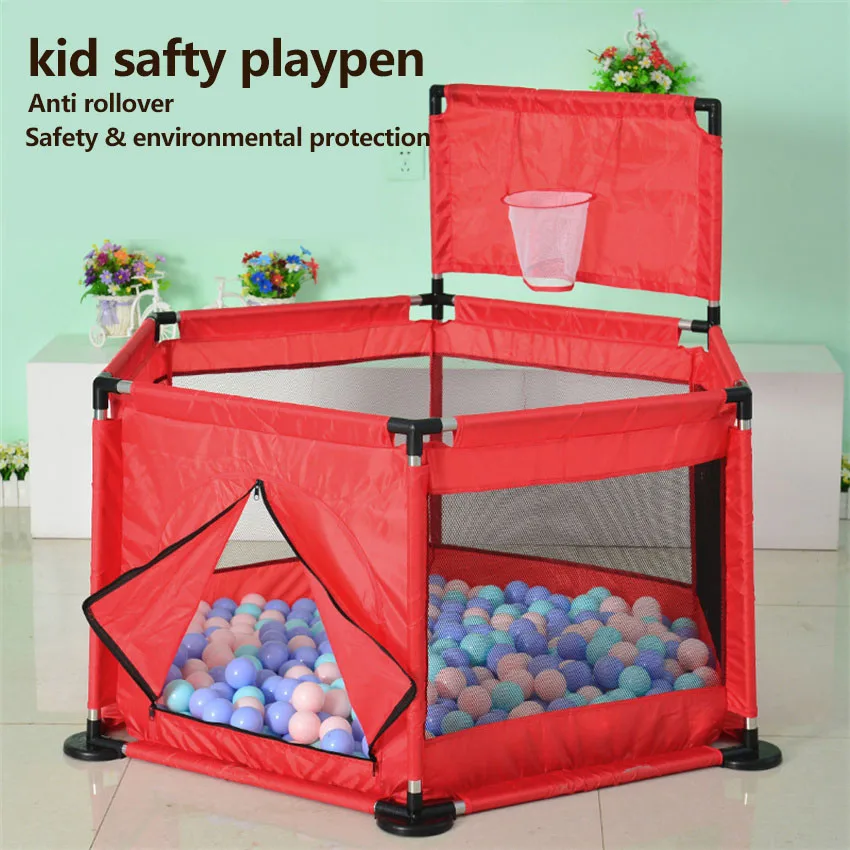 Baby Playpen For Children 0-6 Years Old With Basketball Board Children's Playpen Ball Pit Indoor Barriers Home Playground Fence