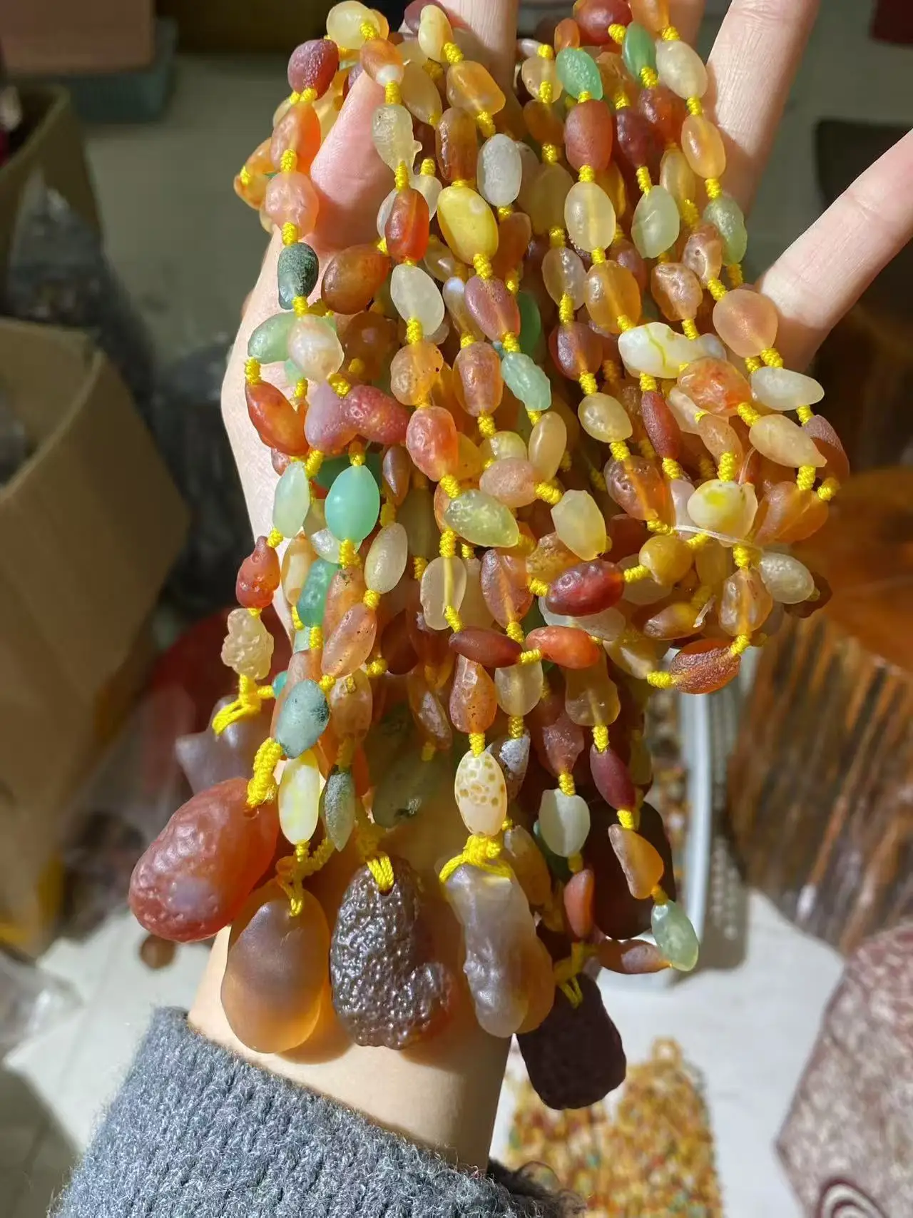 60pcs/lot each is the best, big and gorgeous colorful candy color rock candy heart Gobi agate pendant necklace wholesale - view 6