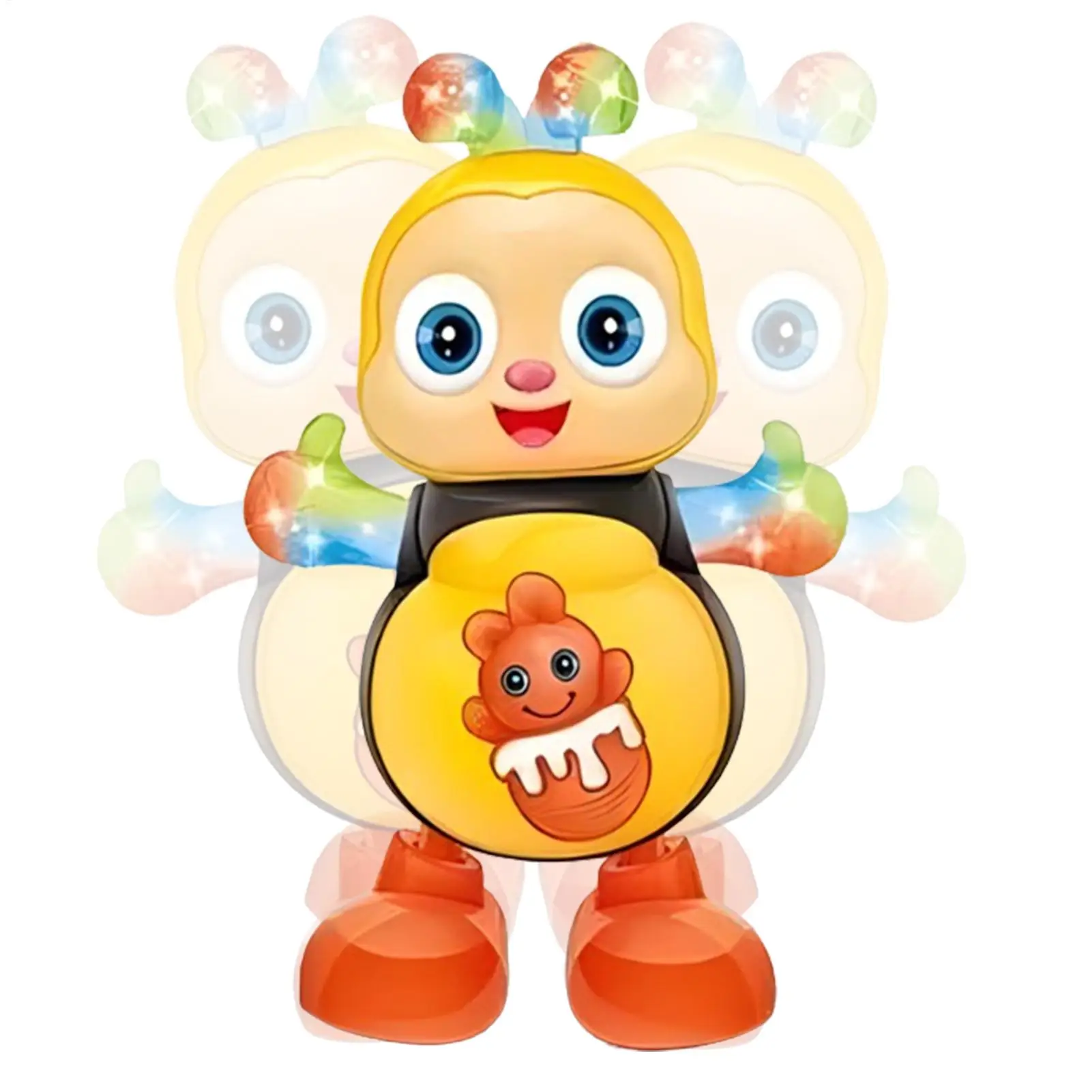 Flash Lighting Dancing Bee Toy Children Musical Interactive Toy Electronic Cartoon Bee Preschool Educational Toys Kids Gifts
