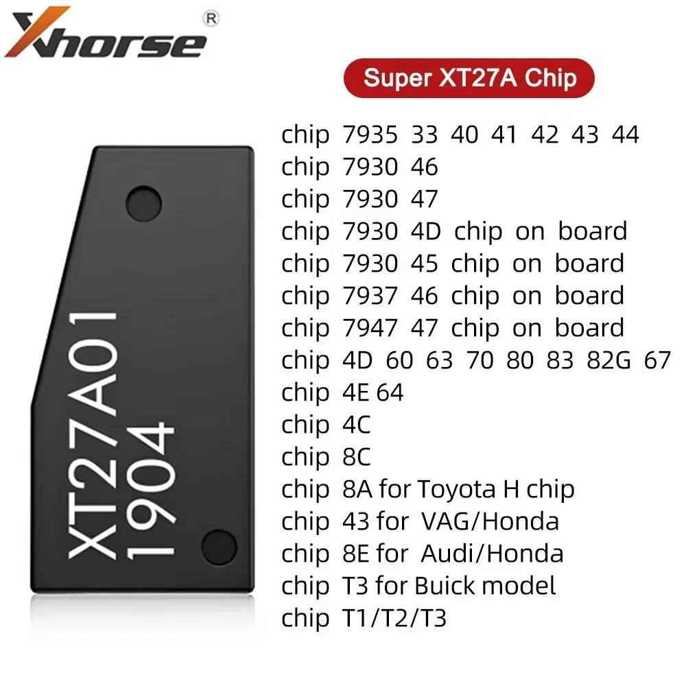 1/10PCS Xhorse XT27A VVDI Super Chip Transponder For ID46/40/43/4D/8C/8A/T3/47/4C/4E/45/48/T1/8E VVDI2 XT27A01 Mini  Key Tool