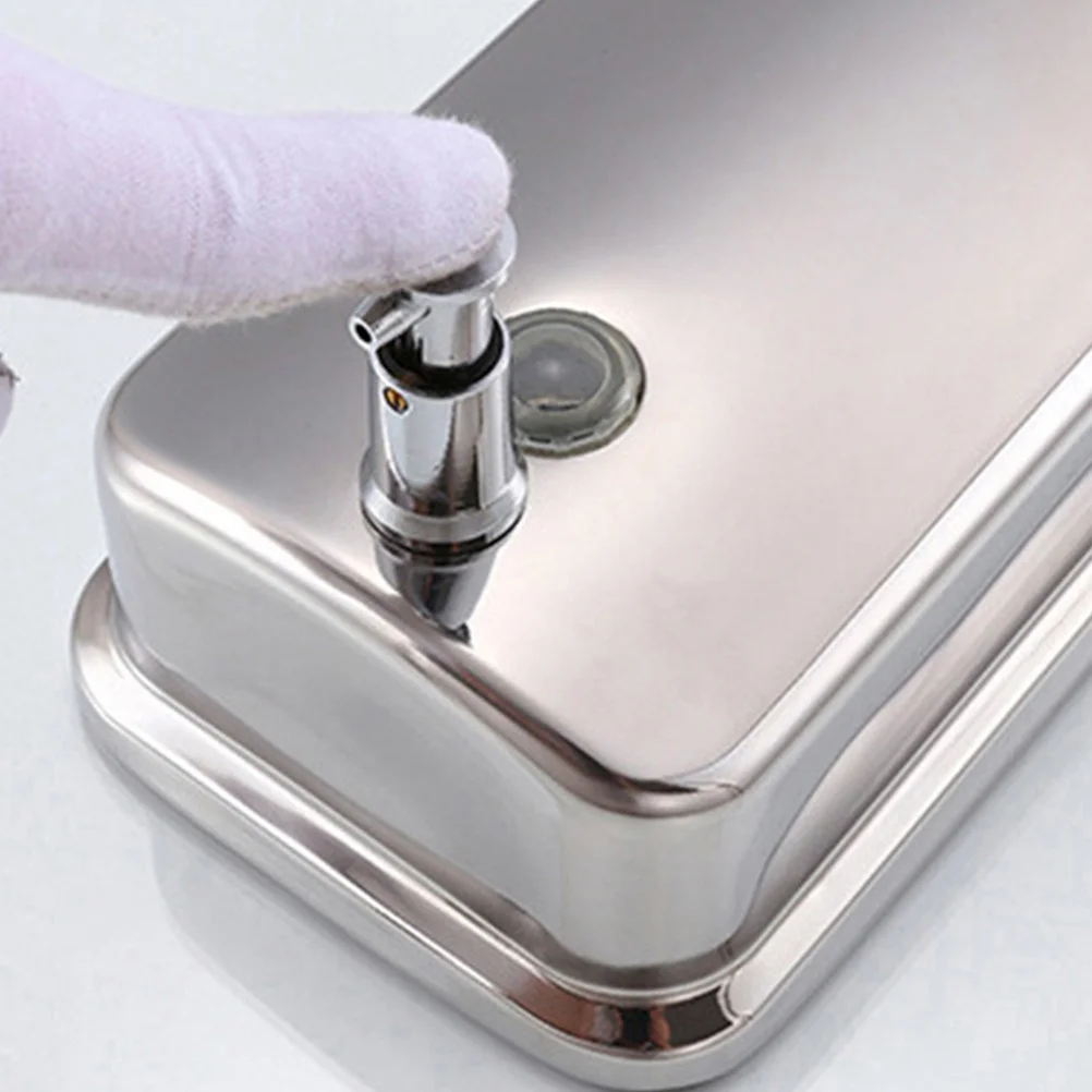 

1Pcs Wall Mounted 304 Stainless Steel Hand Soap Dispenser Manual Liquid Soap Lotion Shower Gel Box 1000Ml Silver