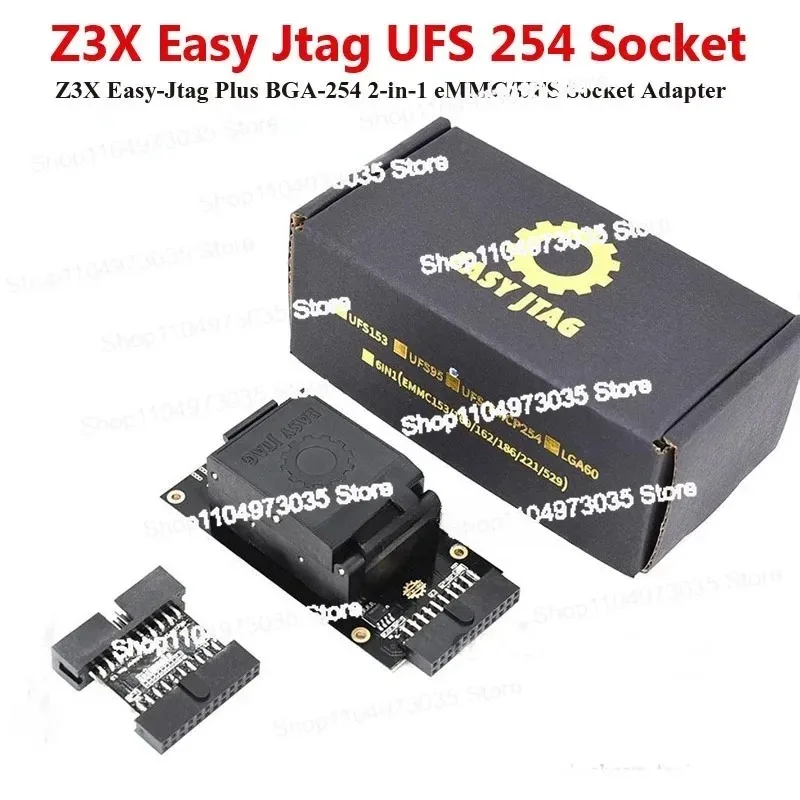 Original Easy JTAG UFS BGA-254 2-in-1 Adapter UFS Socket With Z3X Easy Jtag Plus Box