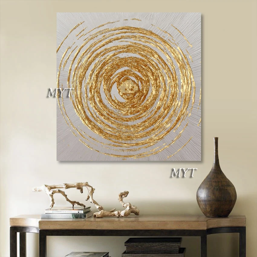 High Quality Thick Gold Foil Art Abstract Modern Oil Painting Designs Large Wall Picture For Bedroom Canvas Home Decor No Frame