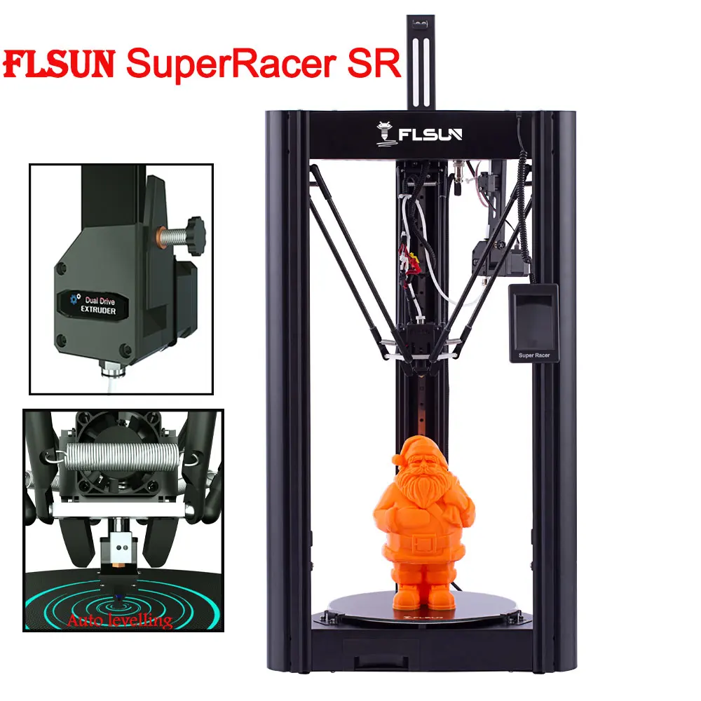 Twotrees FLSUN 260x330mm Size Quick Assembly Auto Leveling Resume Printing Function Dual Extruder High accuracy 3D Printers