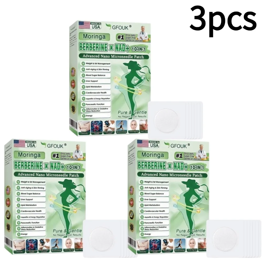 10-in-1 Berberine x NAD+ Gewichtsbeheersingspleister, eenvoudig te gebruiken, afslankpleister, lichaamsverzorgingspleister
