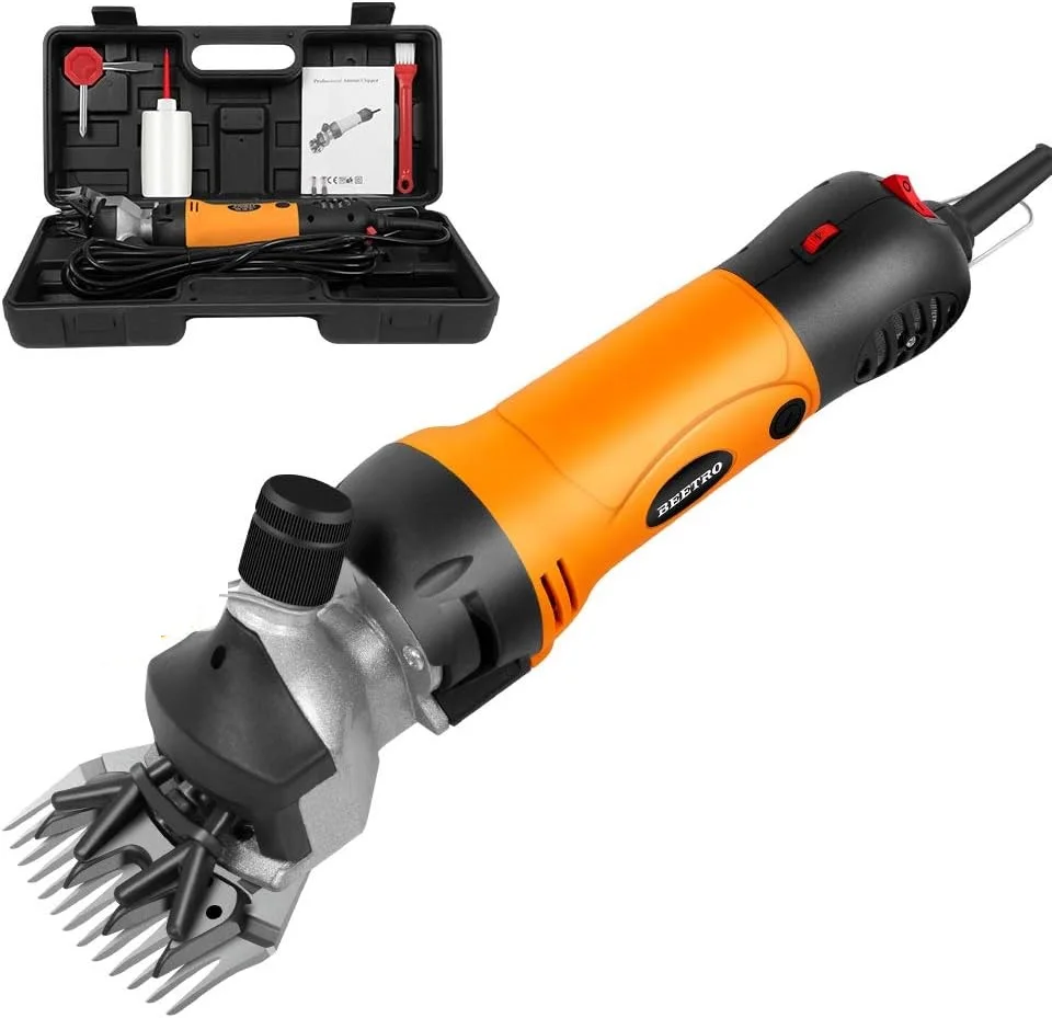 Tondeuse électrique robuste 1200W pour moutons - 6 vitesses, tondeuse à laine pour bétail (moutons, chèvres, alpaga), outil de toilettage professionnel avec 13 dents