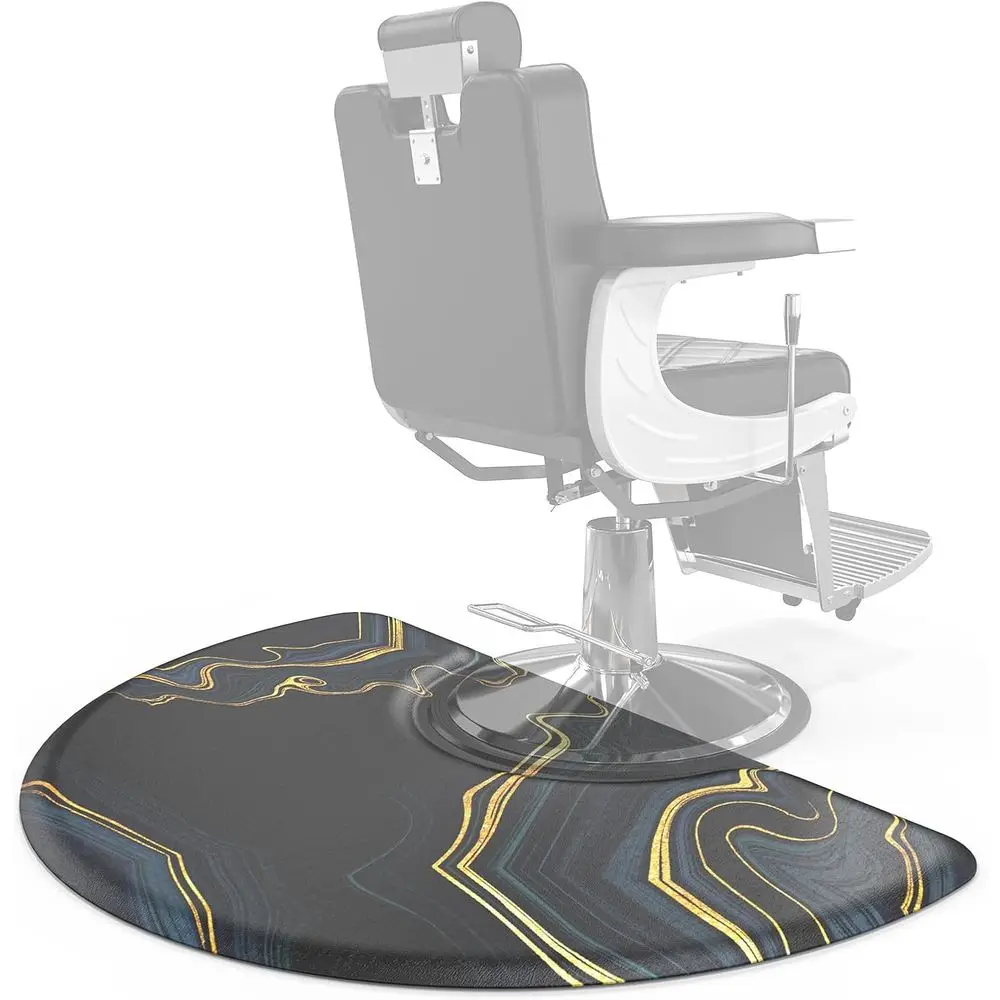5/8 Thick Non-Slip Barber Floor Mat with Round Cutout for Styling Chair