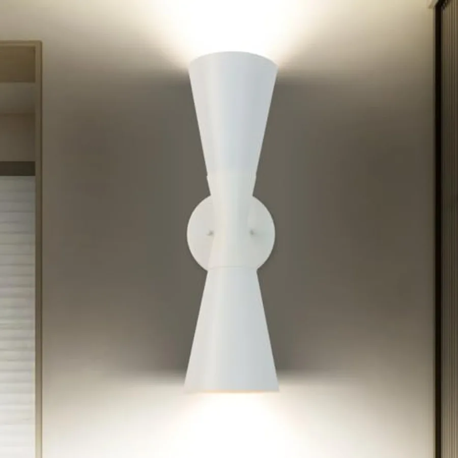 

Modern Indoor Wall Sconce Up and Down White Wall Sconce Mid Century Indoor Wall Light Fixture Hardwired Wall Mounted Lamp for L
