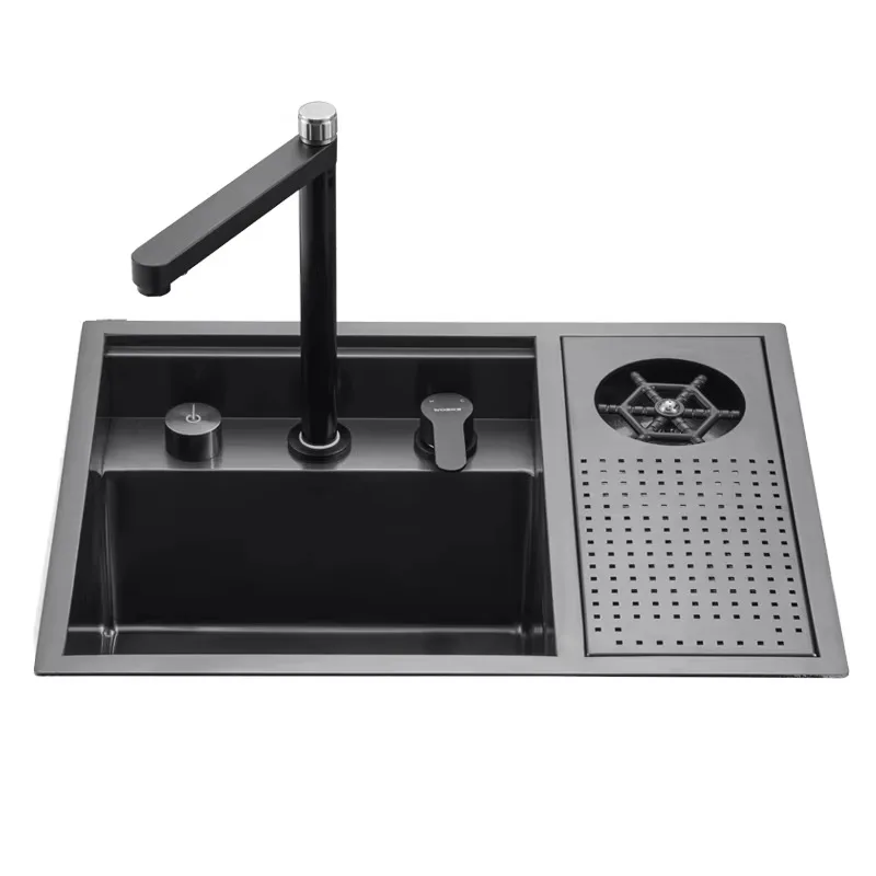 

Современный дизайн, кухонная раковина ручной работы, прямоугольная раковина с одной чашей, высококачественная раковина из нержавеющей стали Nano 304, мойка для чашек
