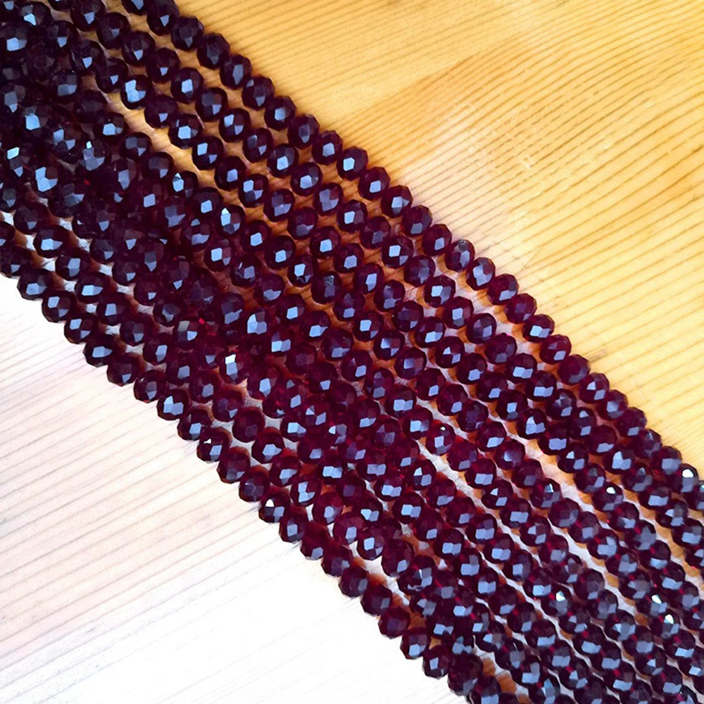 6 8 10mm 1Strand 5Strands Glass Faceted Crystal Style Deep Color Bead Loose Beads Jewelry Bead Accessories TMB27