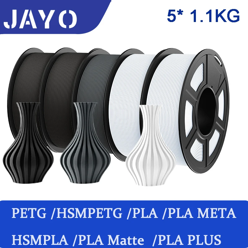 

JAYO 5 рулонов PETG PLA HSMPETG PLA PLUS PLA META Высокоскоростной матовый PLA 1,75 мм Материалы для 100% без пузырьков и FDM для 3D-печати