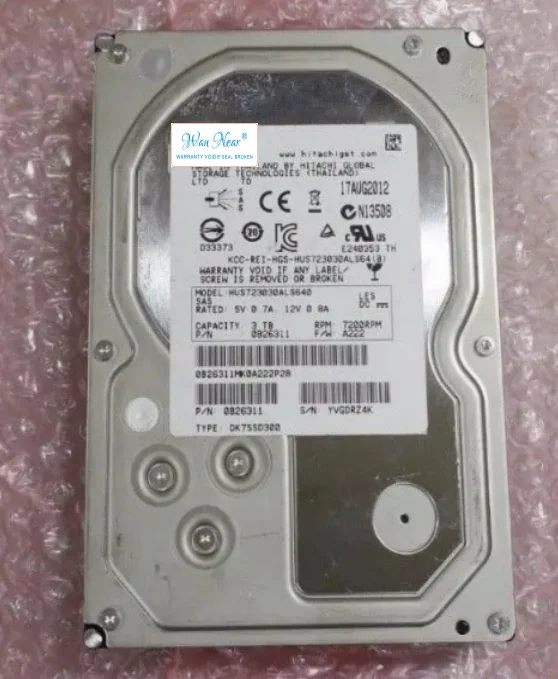 For Hitachi HGST 3TB 7.2K SAS 6Gb/s 3.5