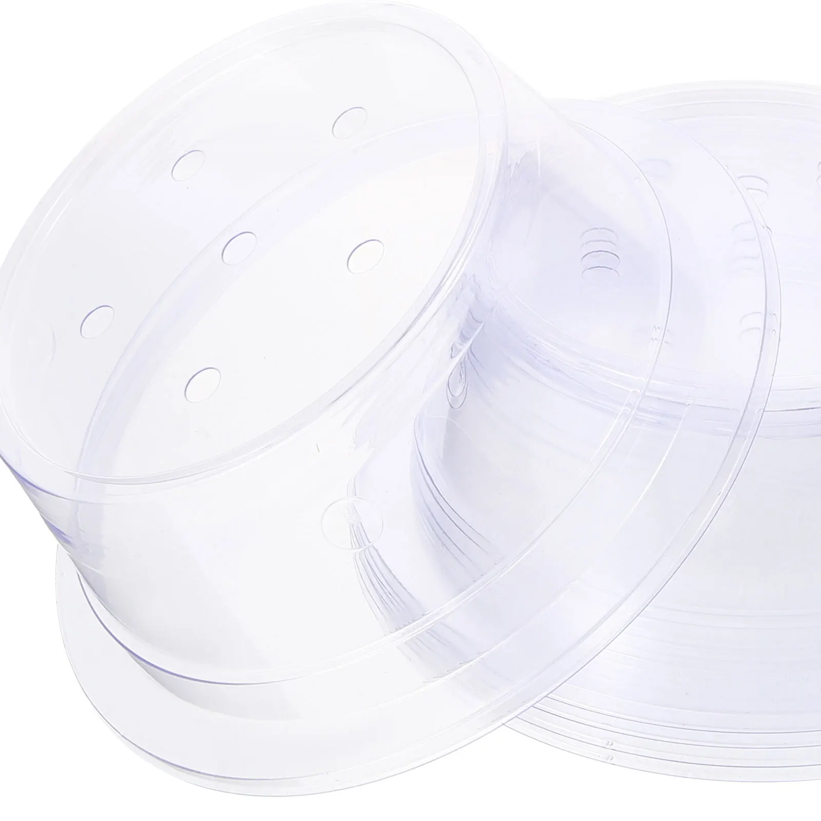 

5pcs Sushi Plate Cover Creative Rotating Dome for Cake Tray Food Snack Protective Clear Plastic 155mm Round Stacking