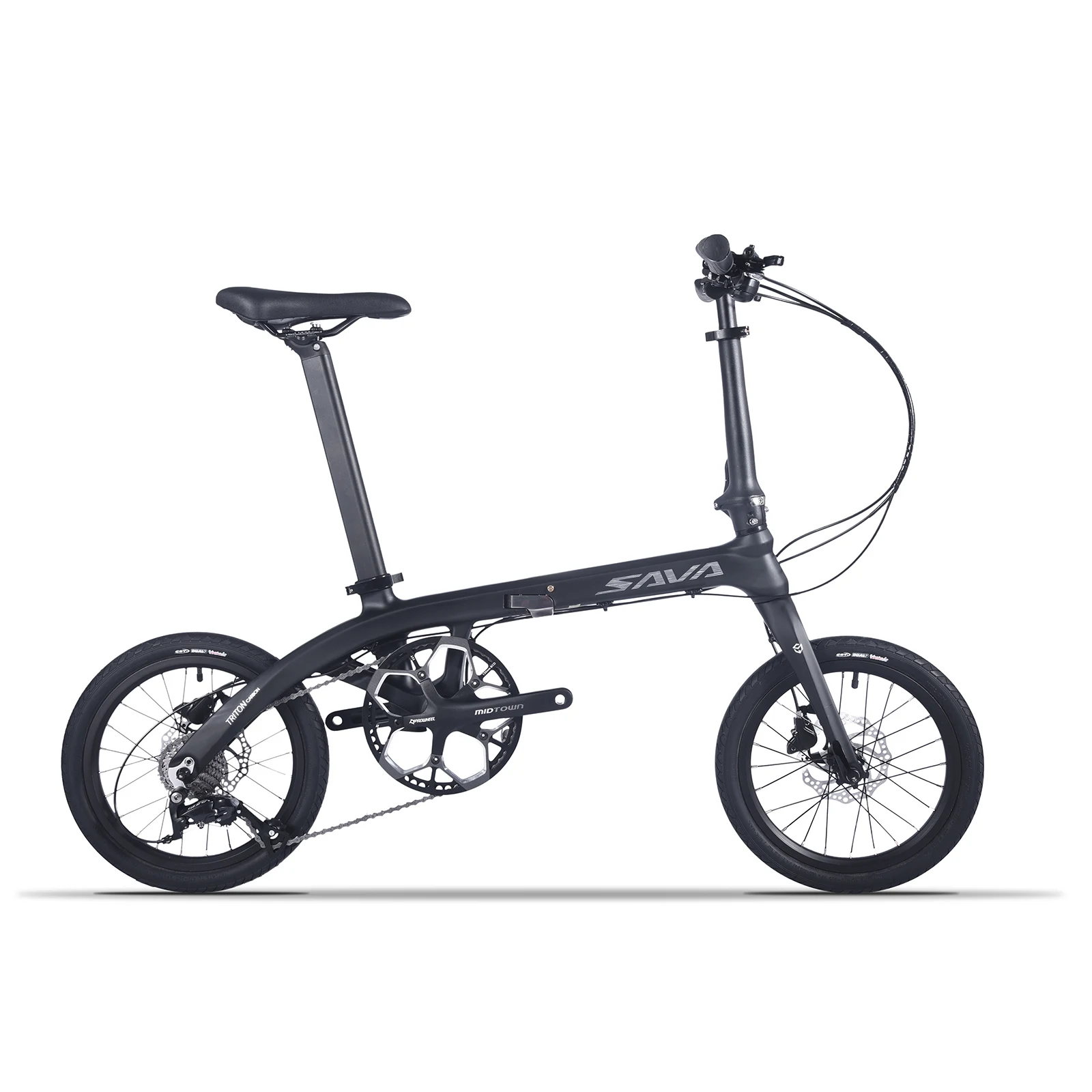 SAVA Z2 Carbon Fiber Folding Bike 16 Inch Light Bike Adult Unisex 9 Speed Folding Bike with Kit