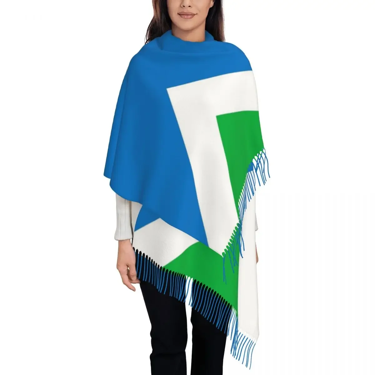 The Official Vegan Flag Scarf for Womens Winter Fall Shawl Wrap Long Scarves with Tassel Ladies