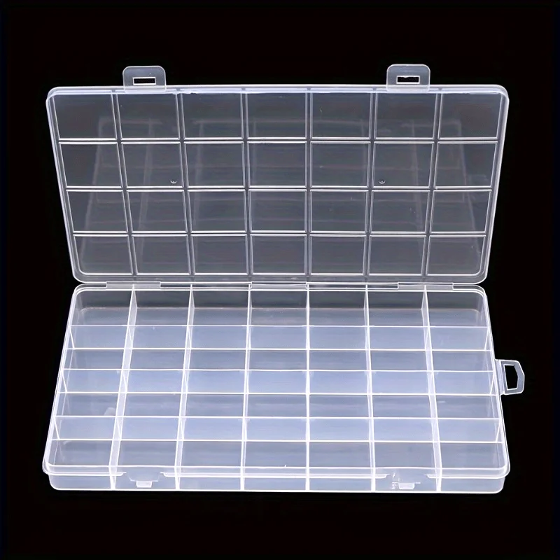 1pc 28-Compartment Durable Plastic Organizer - Multifunctional Jewelry and Bead Storage Solution with Transparent Display