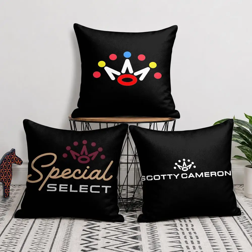 S-Scotty Logo Cameron Cushion Cover Silky Short Plush Invisible Zipper Dustproof Sofa Pillow Case For Home Decor