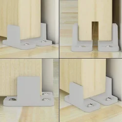 2pcs Plastic Sliding Bottom L-Guide Floor Guide Replacement For Sliding Barn Door Hardware Clip Door Hardware Accessories