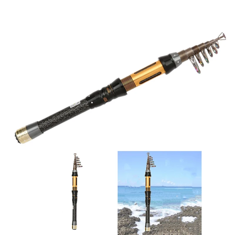 Hot Fishing Rod Super Short Fishing Rod With Golden Colorful Guide Ring For Travel,Winter Fishing