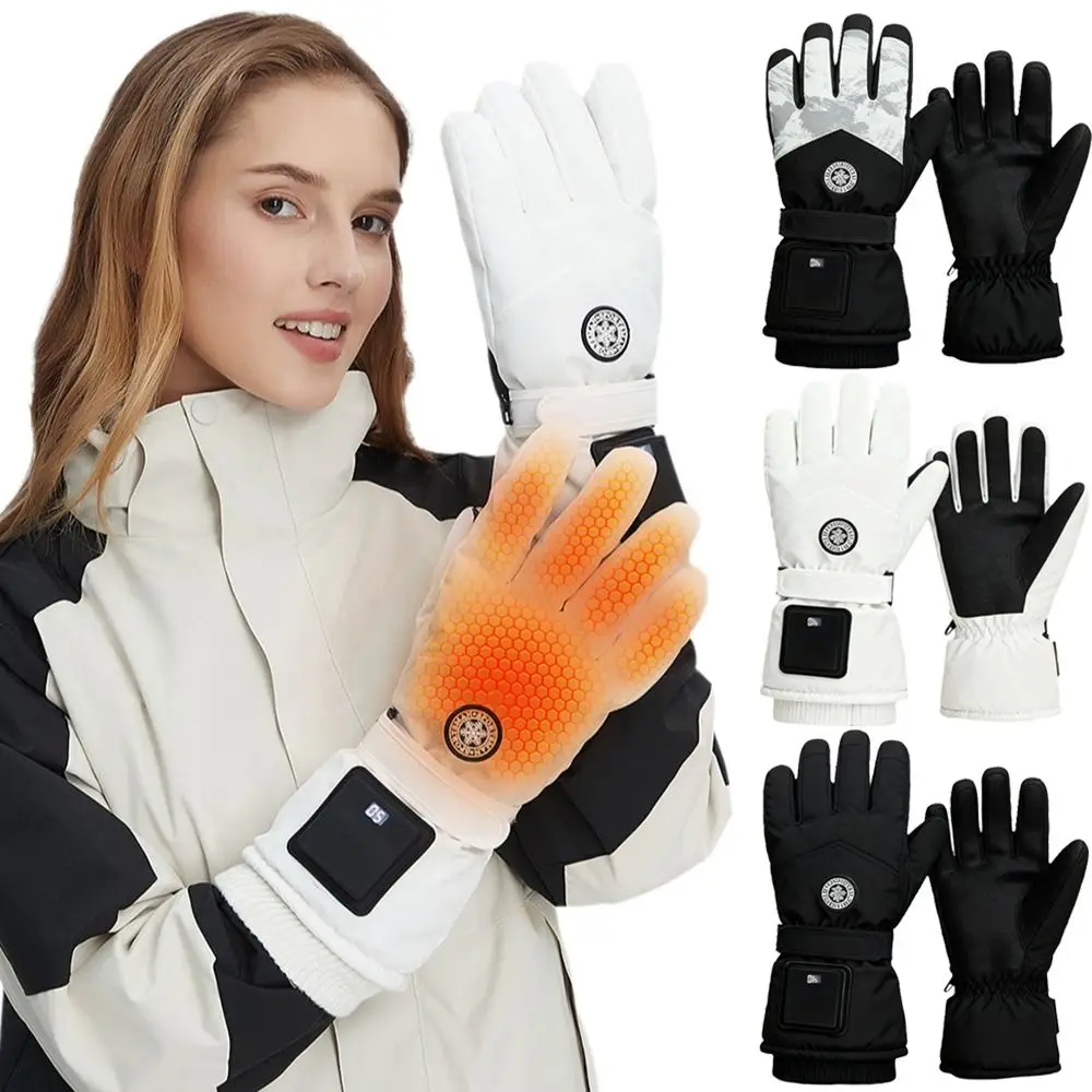 Windproof Electric Heated Gloves Waterproof Cold-Proof Smart Heated Gloves Thickening And Velvet 3 Heating Levels