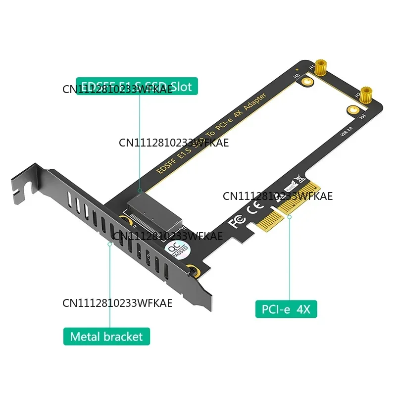 NEW EDSFF Adapter EDSFF E1.S to PCI Express4.0 X4 Expansion Card Riser Support 9.5/15/25mm Thickness E1.S SSD PM9A3 PM9D3 P5801X