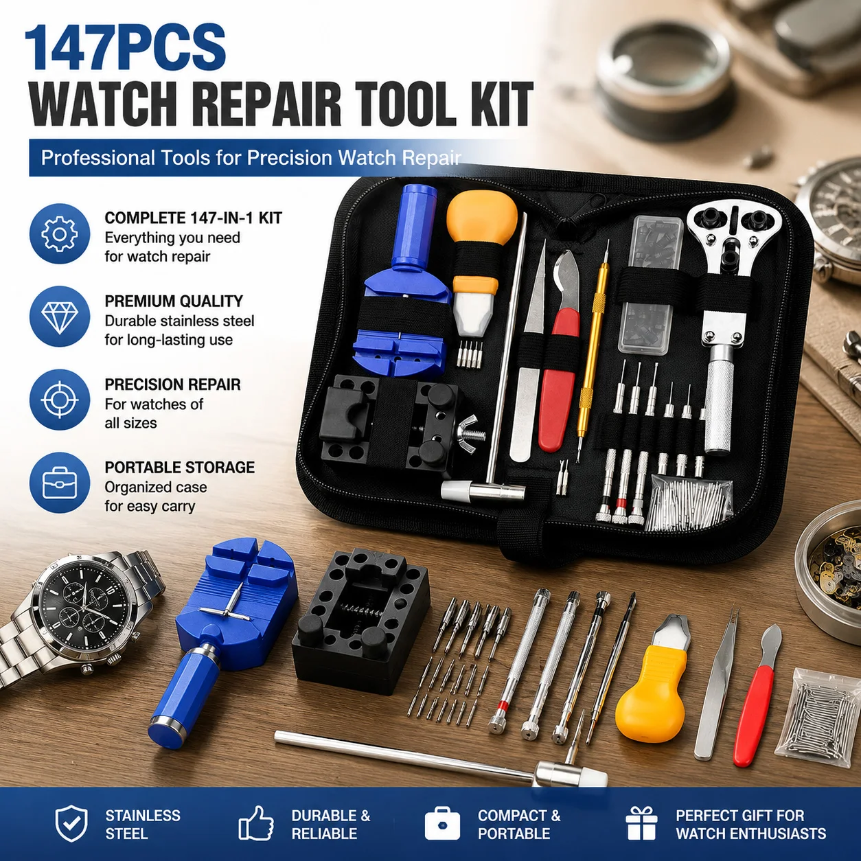 Spring Bar Tool Set - Perangkat Perbaikan Jam Tangan Set Pegas