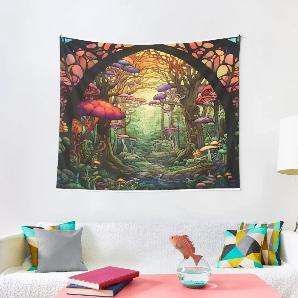 

Fantasy Forest Stained Glass Tapestry Decorations For Room House Decoration Room Design Decorative Wall Tapestry