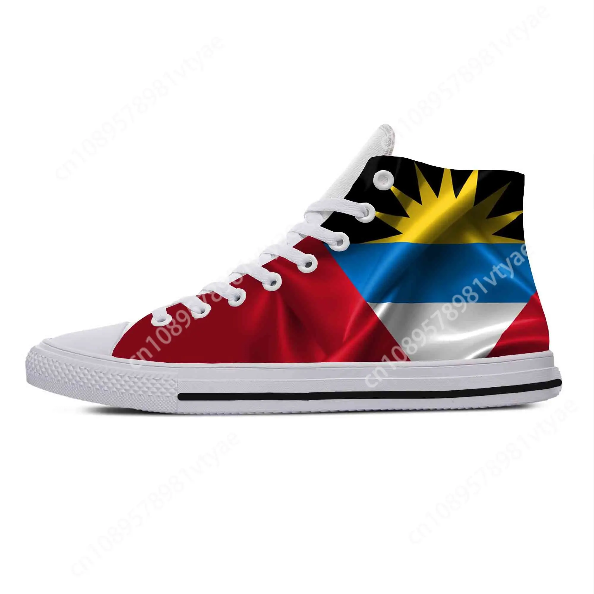 

Antigua and Barbuda Flag Patriotic Pride Fashion Casual Cloth Shoes High Top Comfortable Breathable 3D Print Men Women Sneakers