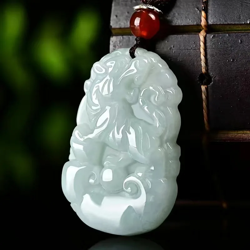 Natural Burma Jade Zodiac Mouse Cow Tiger Rabbit Dragon Snake Horse Sheep Monkey Chicken Dog Pig Jadeite Pendant Charms Jewelry