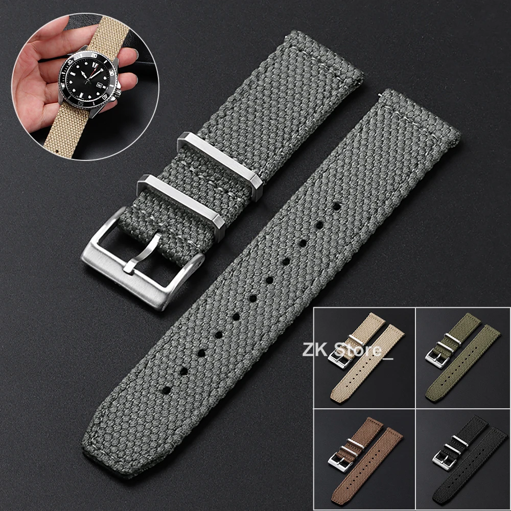 

Braided Canvas Watch Band for Samsung Galaxy 3/4 40mm 44mm Classic 46/42mm Quick Release Bracelet for Huawei Strap 20mm 22mm