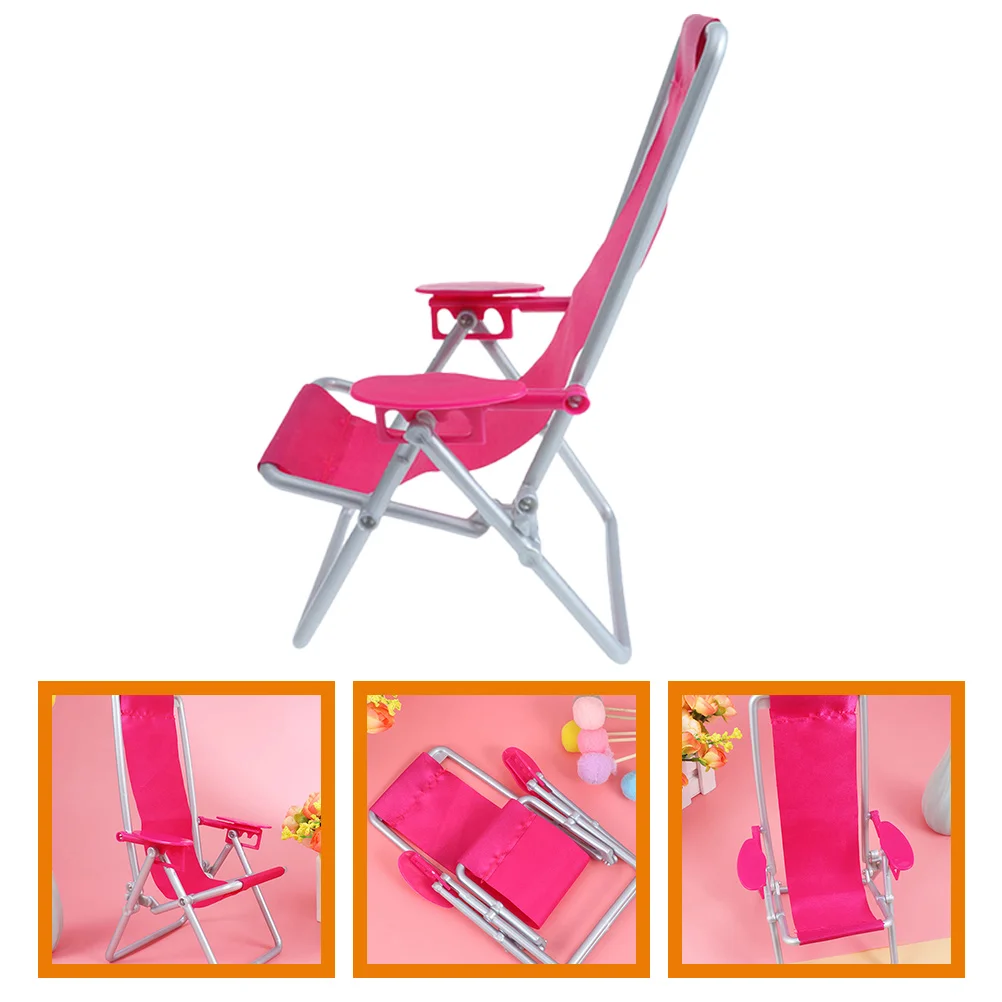 Mini silla de playa plegable, sillón en miniatura para decoración de la casa, micropaisaje, accesorios para muebles, 3 uds.