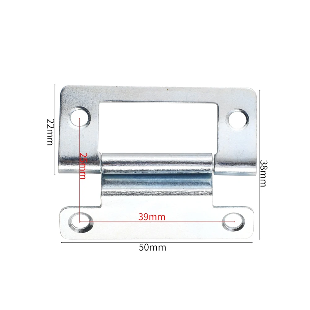 2PCS Flat Mount Crank Hinges with Bearing for RV Door Replacement Iron Construction Fits 15 to 19 mm Door Thickness