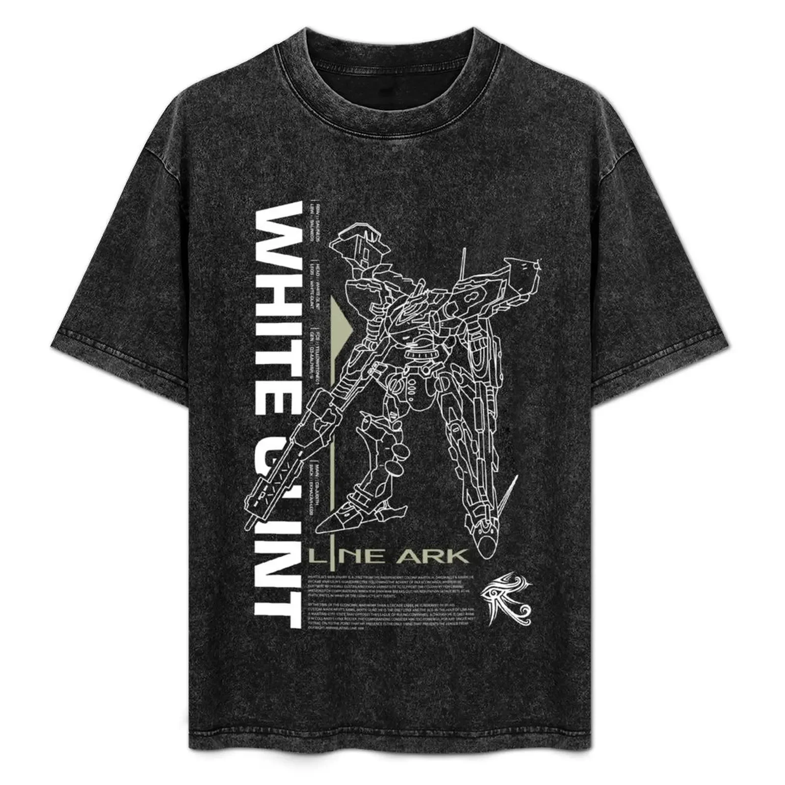 Armored Core 4- Line Ark - Mech - White Glint - Camiseta negativa Louboutins figuras de anime camiseta de gran tamaño camiseta de diseñador para hombres