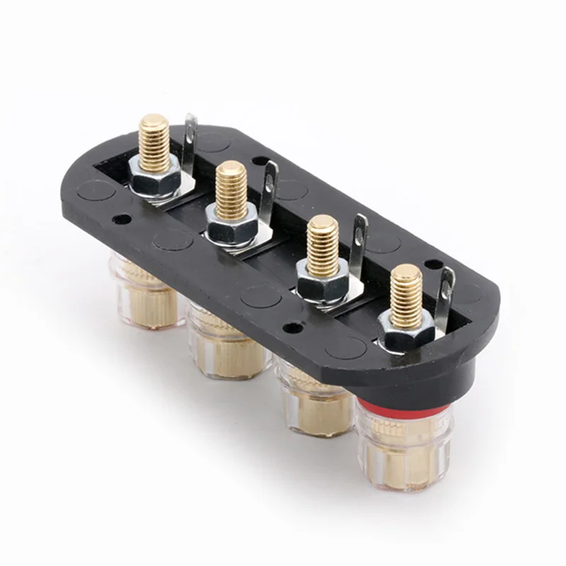 8set Panel Mount Brass Binding Post Speaker stage amplifier Output four-position terminal Speaker accessories Wiring board