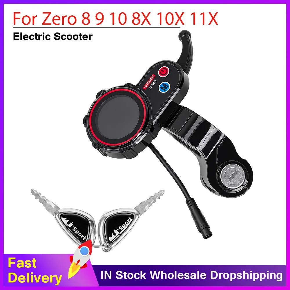 

NJAX-T Throttle Gauge Speed Display for Zero 8 9 10 8X 10X 11X Electric Scooter 48V LED Display with Buttons Dashboard Parts