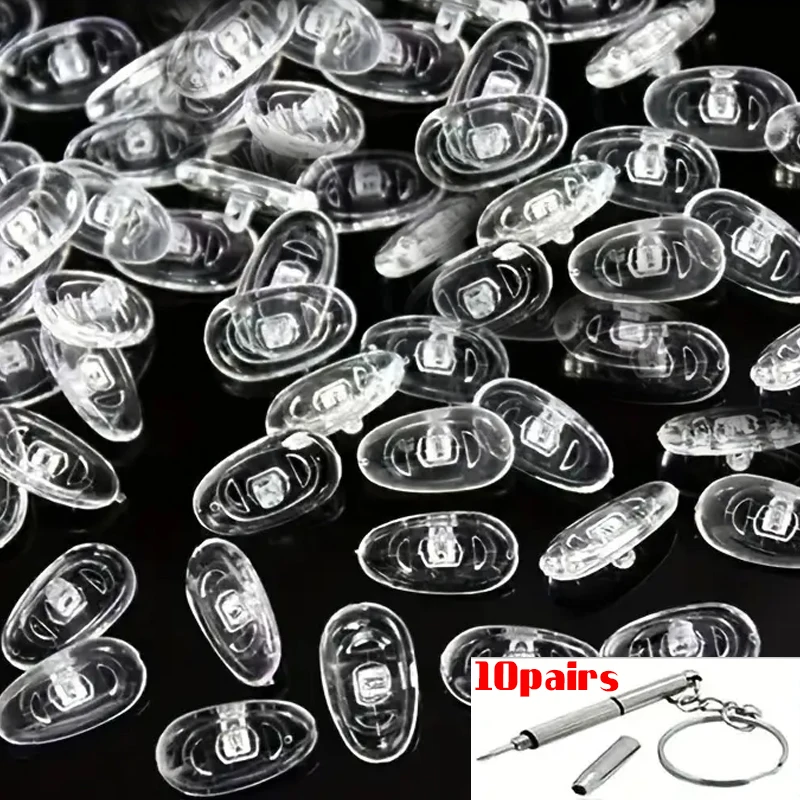 20pcs Glasses Nose Pads Screwdriver Soft Non Slip Air Cushion Nose Holder Invisible Self Adhesive Sticker Eyewear Accessories