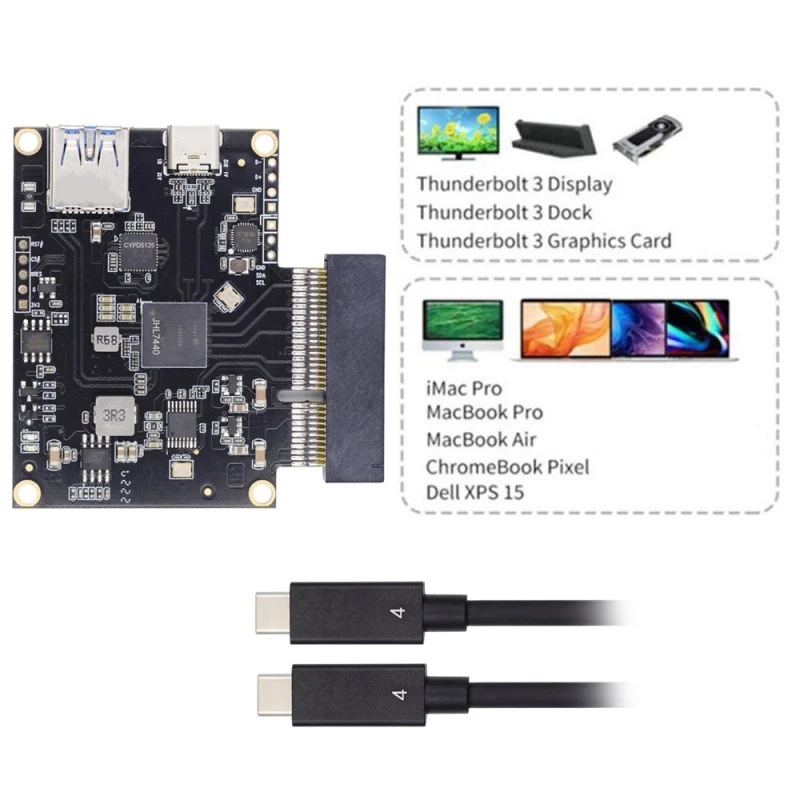 Convertitore per scheda ZihanGraphics Type-C USB4 40Gbps a pci-e SSD 4xCable USB4.0 40Gbps JHL7440 Chipset