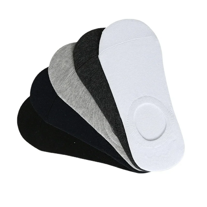 5 أزواج الجوارب النسائية لينة القطن تنفس الكاحل الجوارب القصيرة الربيع الصيف بلون أبيض أسود المضادة للانزلاق قارب جورب للرجال #2