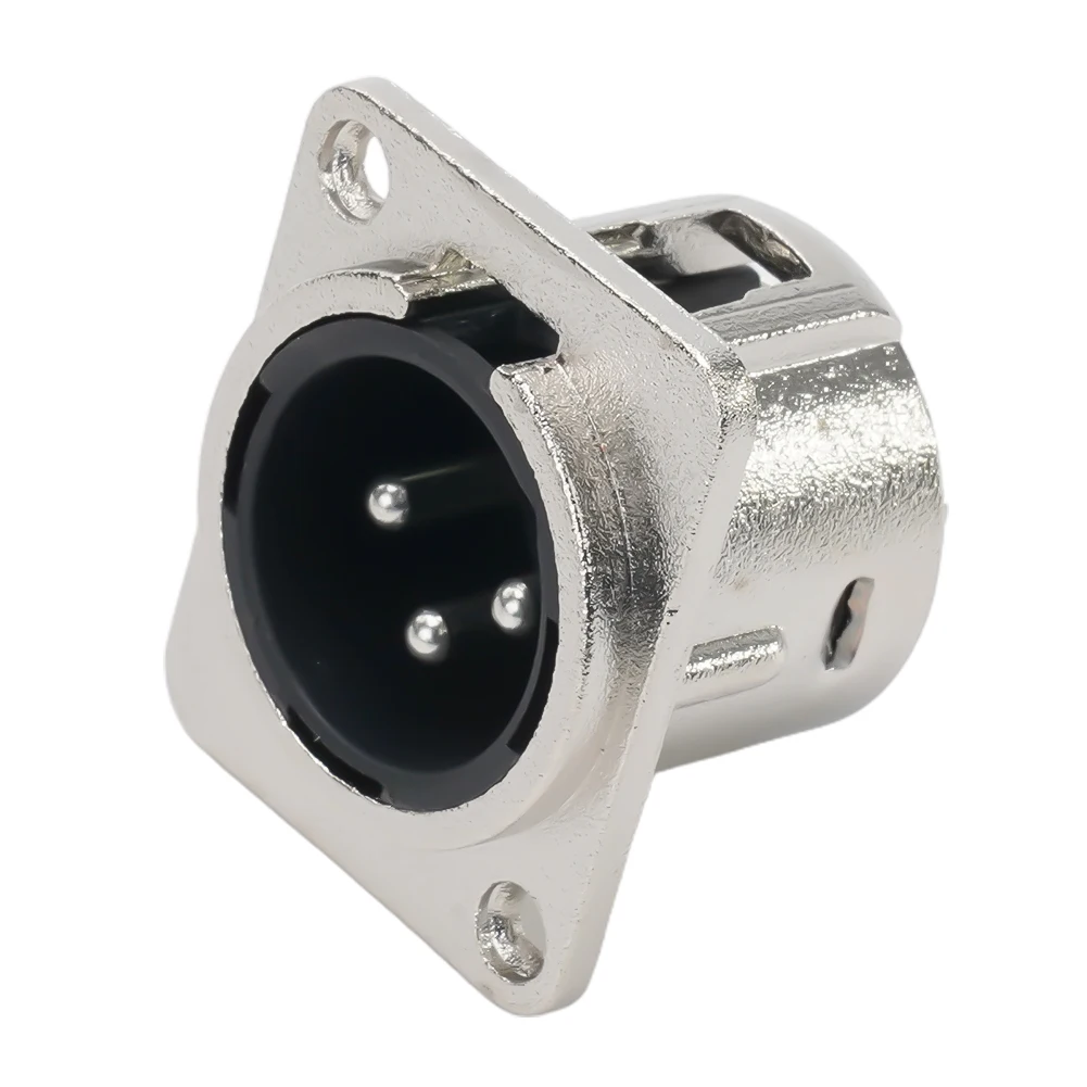 1 قطعة 3Pin XLR المقبس ذكر أنثى لوحة سبائك الزنك جبل الفضة الهيكل المقبس Mic الرافعات موصل استبدال اللوازم العملية